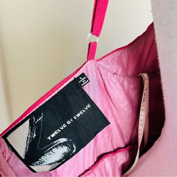 Twelve By Twelve Pink Mauve Ruched Feather Embellished Fit & Flare Chiffon Dress - Picture 6 of 10